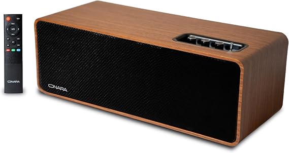 Onara Copper Bookshelf Speakers | 50W RMS Powered Wireless BT 5.3 Desktop Stereo System with Subwoofer Line Out | HDMI ARC, Optical, AUX, USB Inputs | Wooden Enclosure