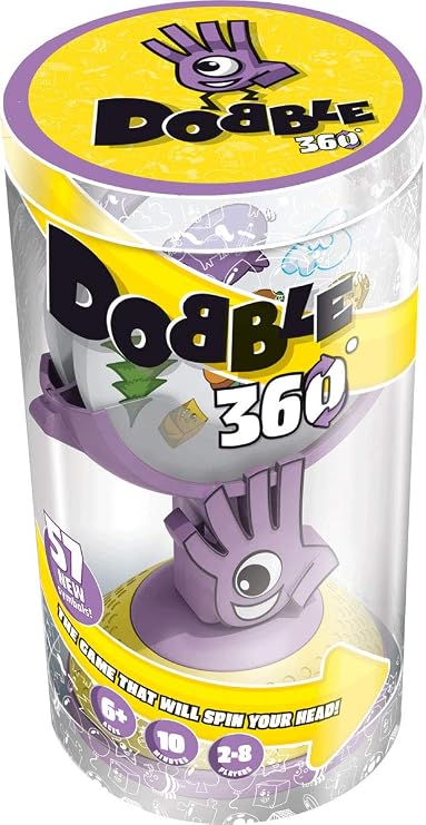 Asmodee | Dobble 360 | Card Game | Ages 6+ | 2-8 Players | 15 Minutes Playing Time