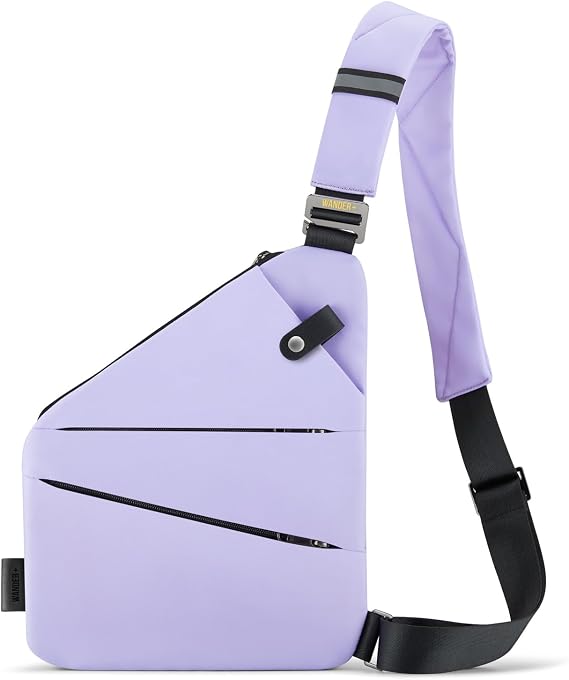 Wander Plus ワンダープラス 盗難防止 クロスボディ トラベルバッグ レディース メンズ マルチポケット クロスボディ バッグ スリム スリングバッグ 調節可能なストラップ付き ハイキングやアウトドアスポーツに不可欠 タロ パープル, タロ パープル