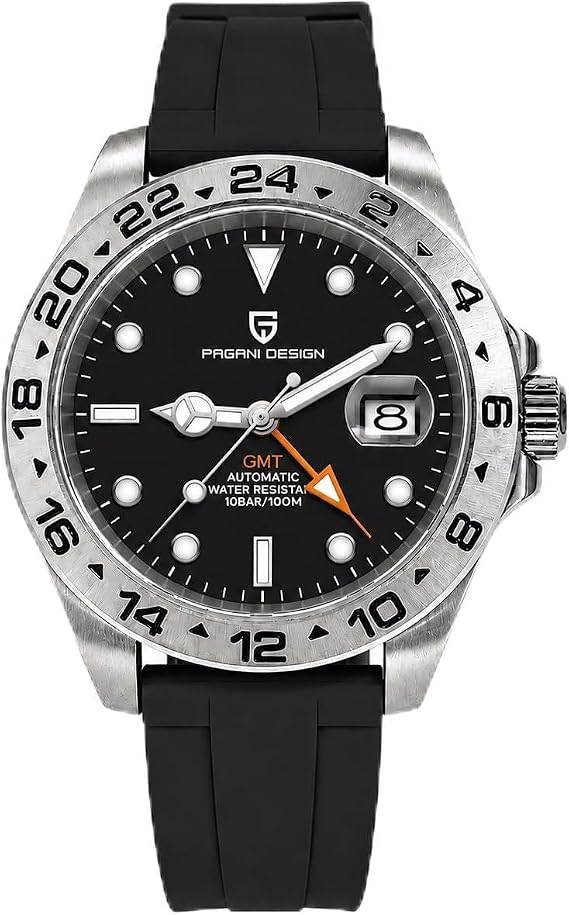 Pagani Design Watches Men GMT Automatic Self-Winding Mechanical Analog Sapphire Sports Waterproof Luminous Wrist Watch