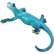 AB Tools Blue Speckled Gecko Lizard Resin Wall Shed Sculpture Decor Statue Small House