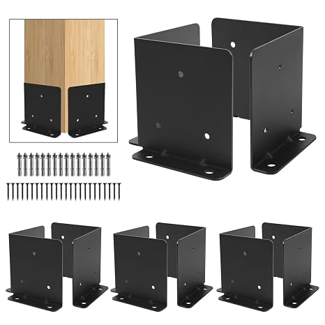 6X6 Post Anchor Base 4Set,Adjustable Post Base for 6x6 8x8 Post