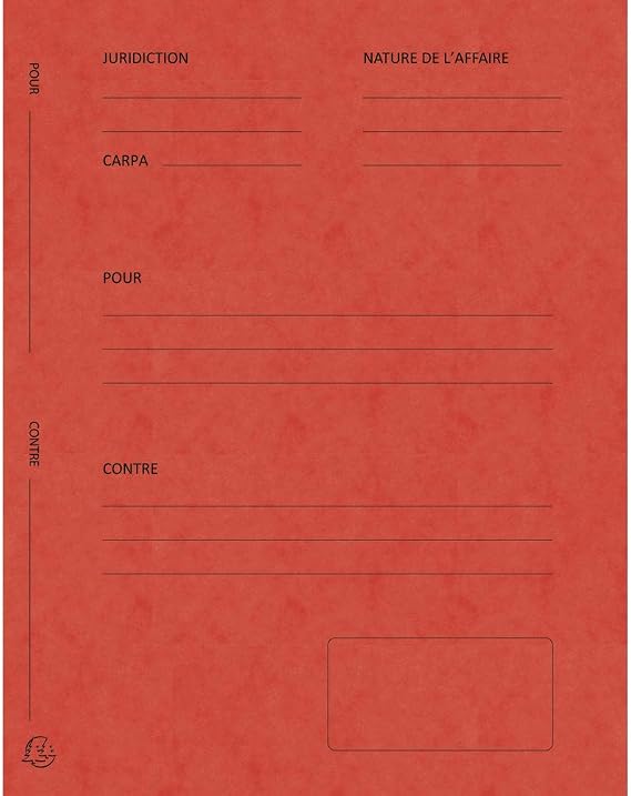Exacompta - Ref 220105E - Nature Future Pre-Printed Square Cut Folders - 250 x 320mm in Size, Suitable for A4 Documents, 265gsm Glossy Card - Red (Pack of 25) - French Text