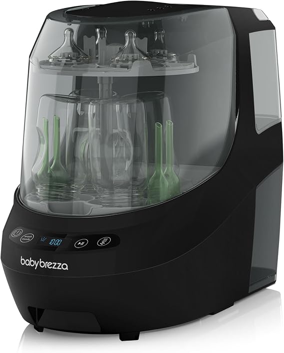 Baby Brezza Baby Bottle Washer Pro - Clinically Proven Better Cleaning - Washer, Steriliser + Dryer in One Appliance for Essentials Like Bottles +