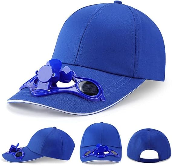 Solar Panel Powered Cooling Fan Hat Cap Summer Outdoor Camping Baseball Visor