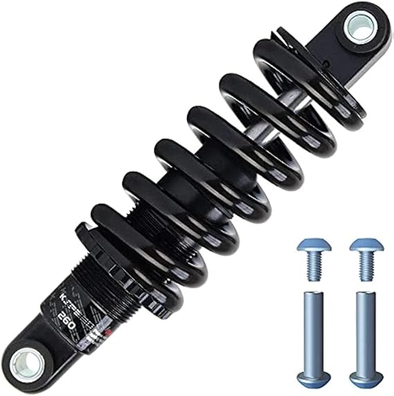Mountain Bike Rear Shock Absorber Bicycle Rear Biliary Spring Shock, Coil Spring Black Without Damping