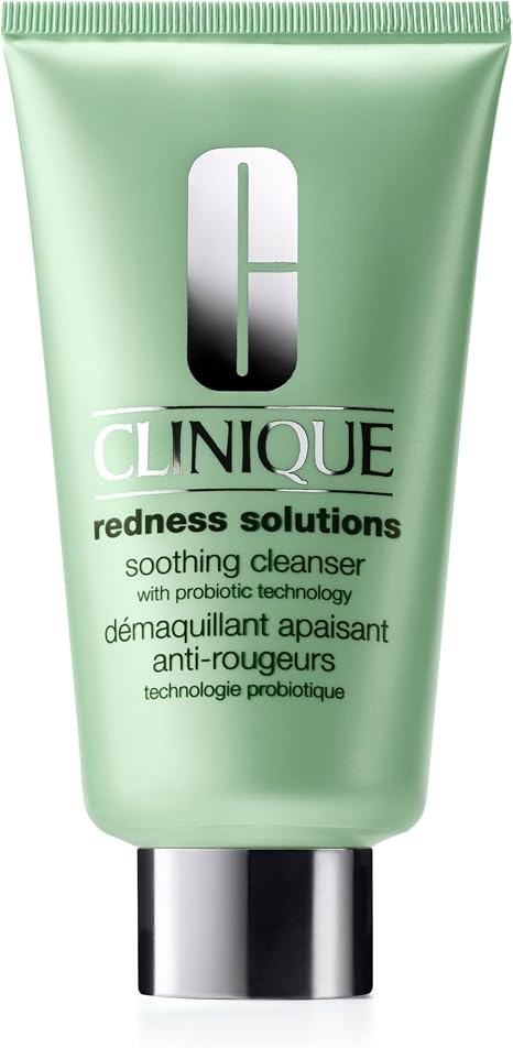 Clinique Redness Solutions Soothing Oil Free Cream Face Cleanser With Probiotic Technology | Appropriate For Skin With Rosacea, 150 ml.