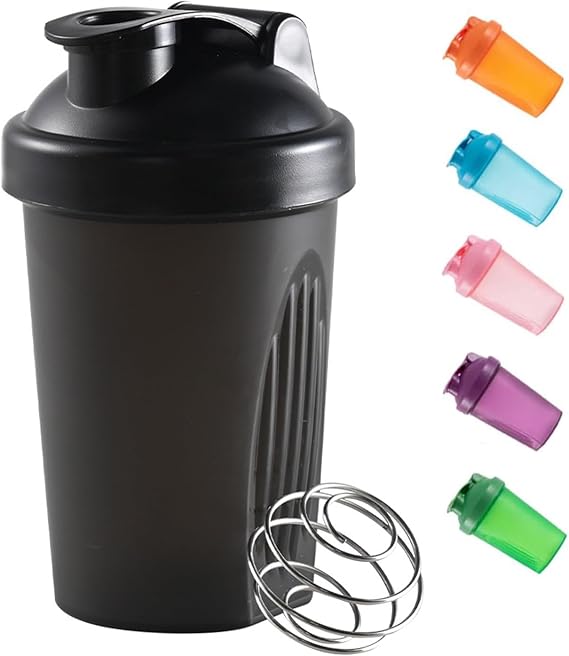 Shaker Bottle For Protein Powder Blender Plastic Workout Water Bottle 400 ml with Mixball Non-Leak Cap Shaker Cups for Fitness Sports Gym Supplement Drinks Bottles