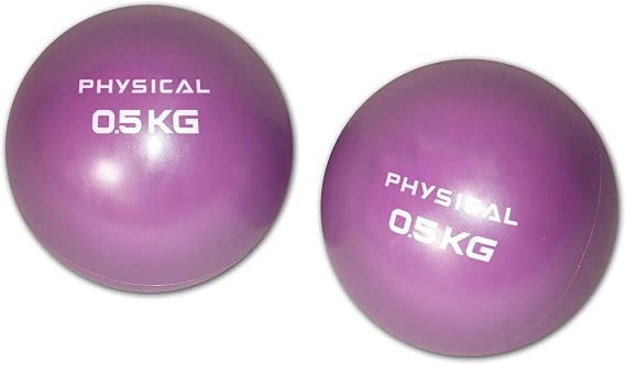 PHYSICAL Weighted Toning Balls, ideal for pilates and toning muscles. 1 pair of 0.5kg or 1kg weights