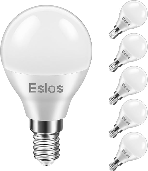 E14 LED Light Bulb Cool White, 6W G45 SES Golf Ball Bulb, 6 Pack [Energy Class F]