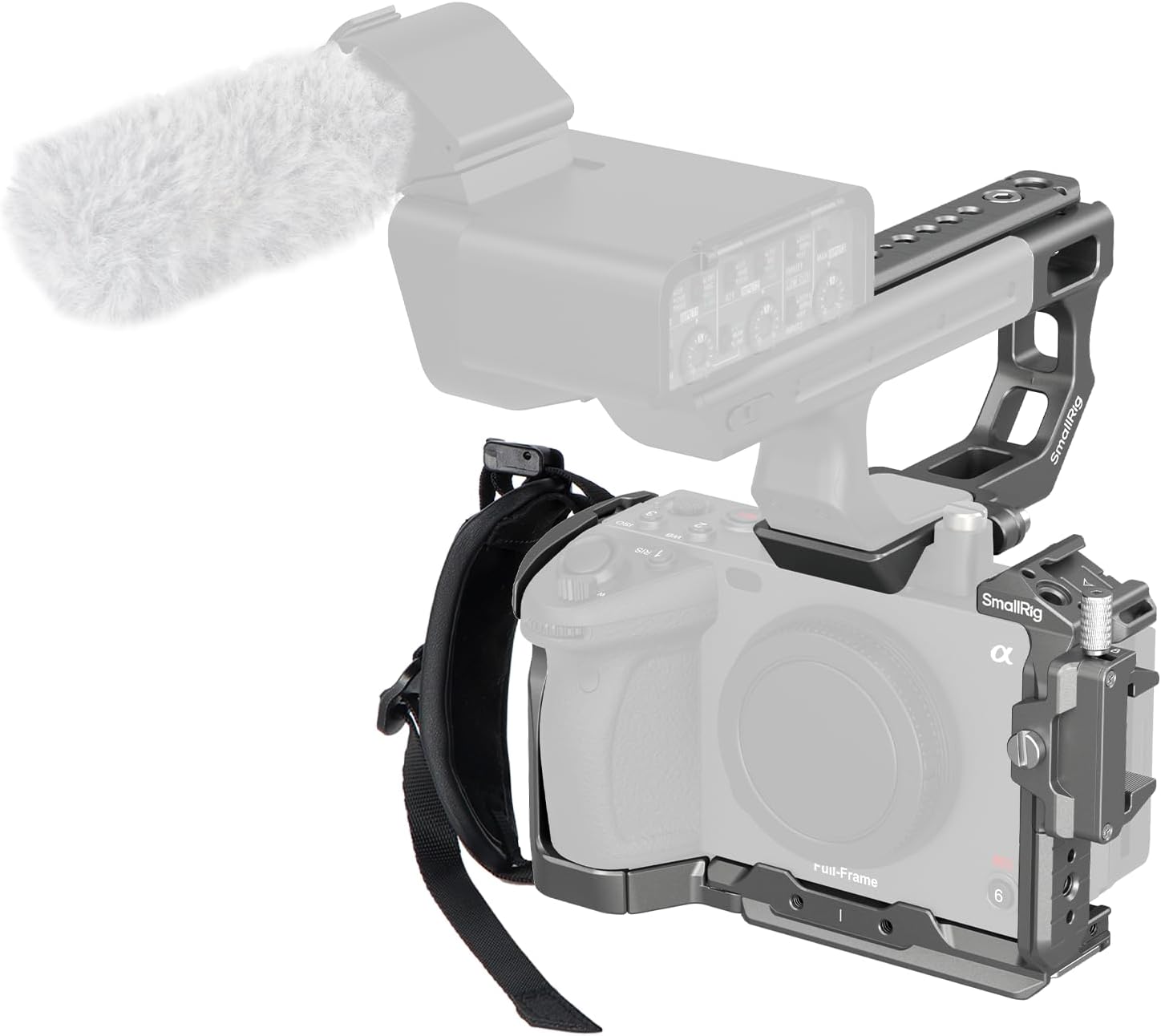 SMALLRIG FX3 / FX30 HawkLock Quick Release Camera Cage Kit for Sony with XLR Handle Extension, Wrist Strap and Cable Clamp for HDMI, QR Cold Shoe, NATO Rail/QR Plate for Arca, Titanium Gray - 4771