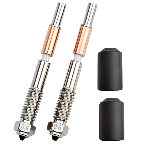 Qidi Tech 4 Plus用450°C高温ノズル、0.4&0.6mmクイックスワップキット、CrzrCuチップ&セラミックヒートブレーク付き、シリコンソックス2個付き