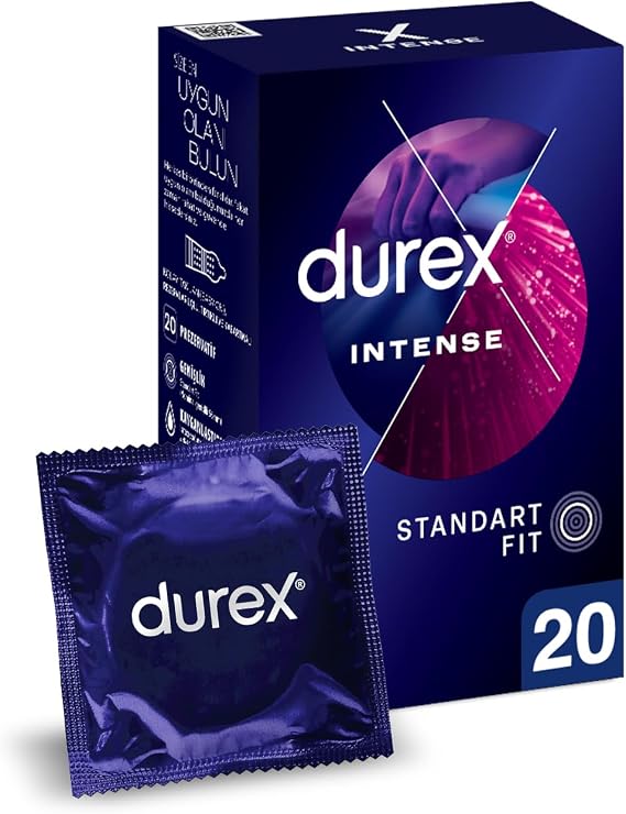 Durex Intense Uyarıcı Jelli ve Tırtıklı Prezervatif 20'li (1 x 20 Adet)