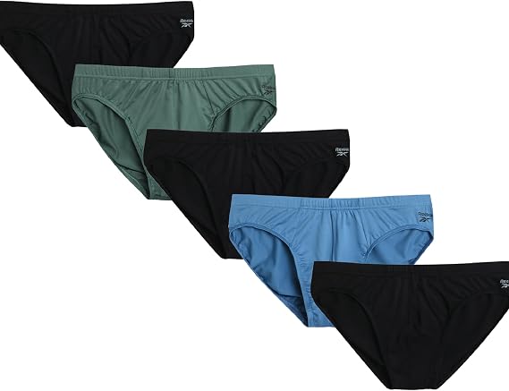 Reebok Men's Underwear - Quick Dry Performance Low Rise Briefs (5 Pack)