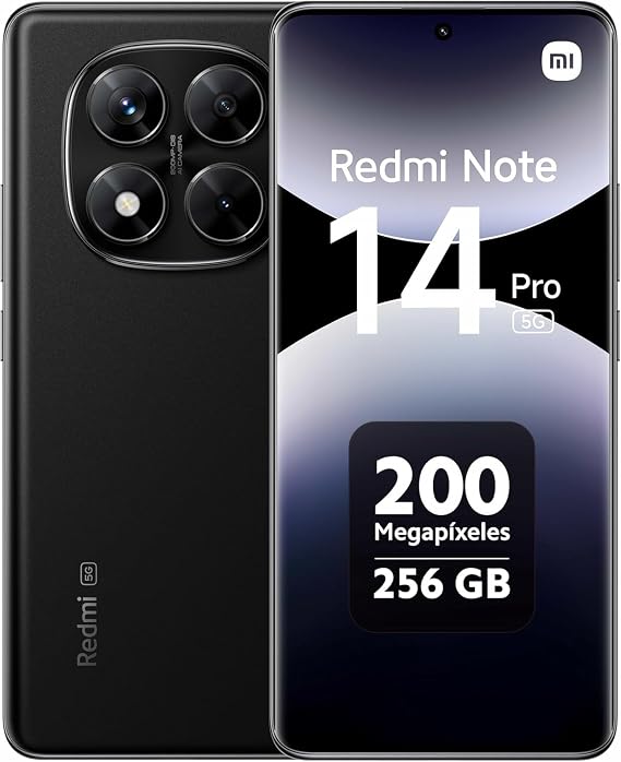 Xiaomi Redmi Note 14 Pro 5G + 4G LTE Tmobile Mint Tello & Global用 256GB + 8GB NFC 6.6インチ 120Hz 200MP Pro AI カメラ モデル 24090RA29G アンロック デュアル シム ミッドナイト ブラック