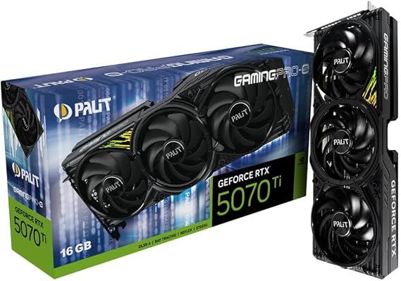 Palit RTX5070Ti GamingPro-S 16GB 256Bit GDDR7 Ekran Kartı NE7507T019T2-GB2031U