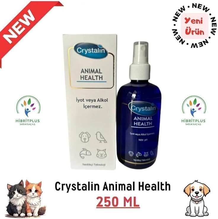 Crystalin Hayvan Sağlığı Antiseptik ve Dezenfektan Sprey, 250 ml CYBS