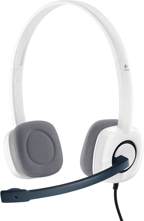 Logitech H150 Kablolu Stereo Kulak Üstü Mikrofonlu Kulaklık, Mikrofon ve Ses Çıkışı için Ayrı Bağlantı, Kablo Üzeri Kontrol Özelliği, Beyaz