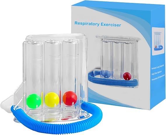 Deep Breathing Lung Exerciser, 3 Ball Incentive Spirometer, Washable and Hygienic Respiratory Exerciser, Breath Measurement System with Handle