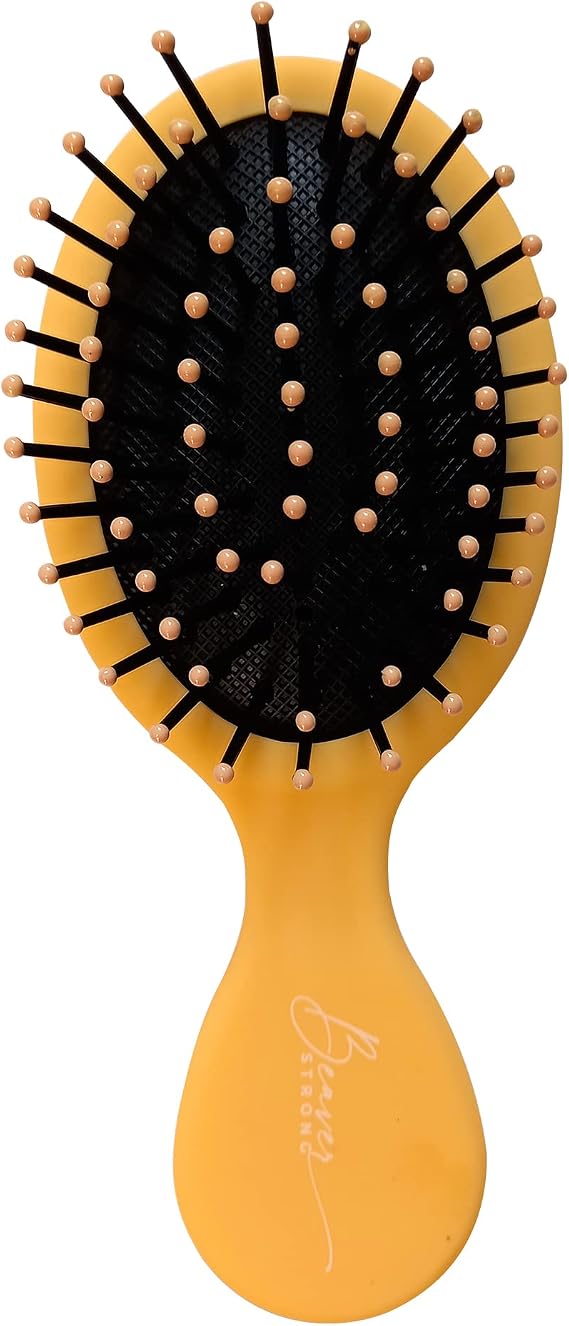 Essential Mini Saç Fırçası, Seyahat, Yeni Yürümeye Başlayan Çocuk, Gençler için Yumuşak Kıllı Cep Boyutu Detangler Fırçası (Lemon Sarısı)