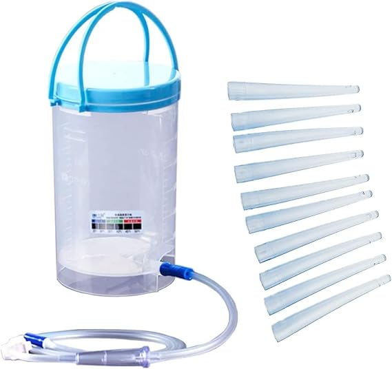 Complete Colon Cleansing Enema Kit 1200 ml Includes 10 Intestinal Tubes 10 cm Reusable Irrigator Kit for Hygienic Colon Cleaning