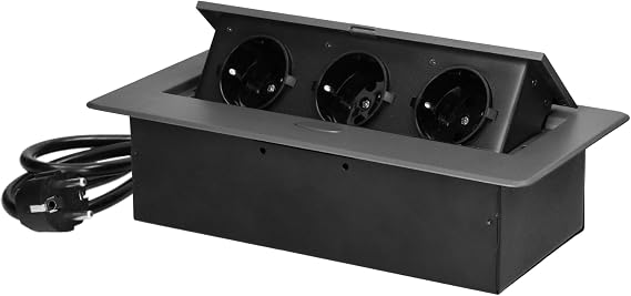 Desk Socket Table Socket Retractable Modern Socket Retractable with Flat Edge No Power Cable Maximum Load [W]: 3680