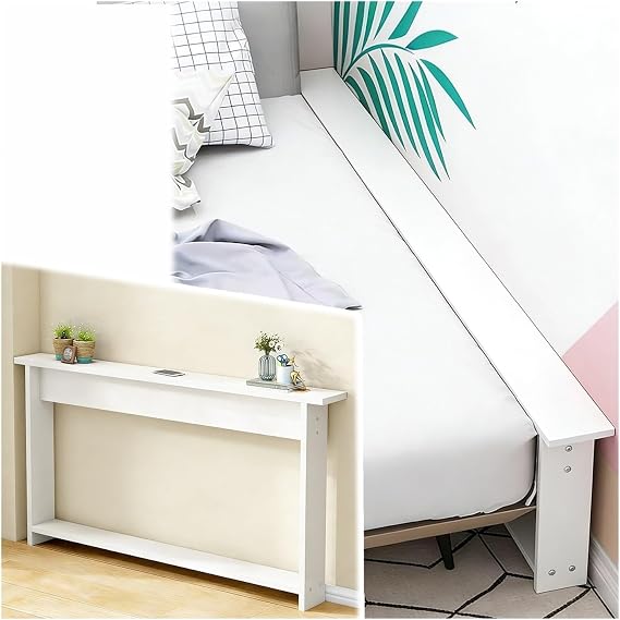 Long Narrow Bed Side Table 31-59in, Thin Behind Couch Console Tables, Space Saving Storage Shelf for Bedroom Entry Hallway(B,47.2x5.9x25.6in/120x15x65cm)