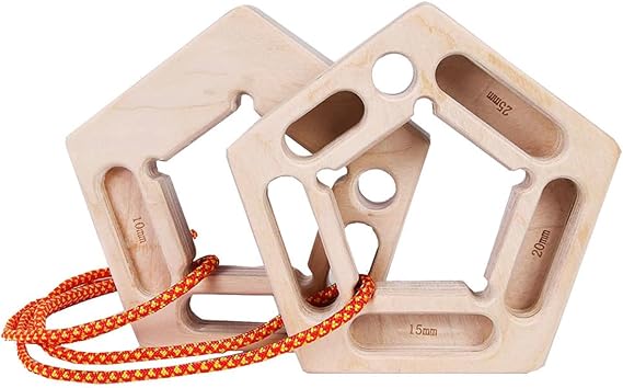 POFET Hangboard Fingerboard Rock Climbing Rings Finger Strengthener for Pull-up Grip Strength Training Indoor and Outdoor Double-Sided Non-Slip Portable