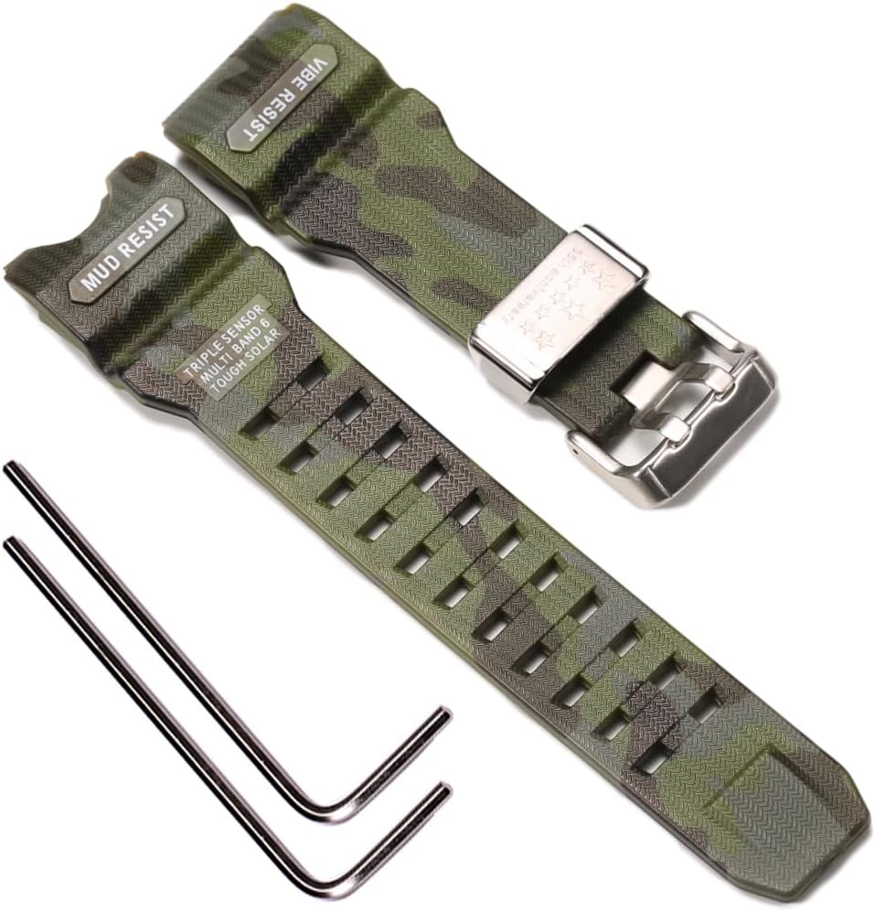 Camouflage Resin Replacement Strap Compatible with Casio G-shock GWG-1000 GWG1000 Mudmaster Men's Watchband Sport Waterproof Bracelet Watch Accessories