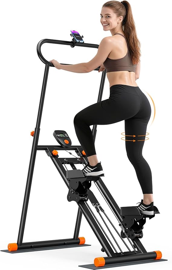 Stair Stepper for Home Gym Exercise, Foldable Stair Master, Vertical Climber Machine with Adjustable Resistance, 300LB Cardio Exercise Machine for Legs, Core and Glute Workouts