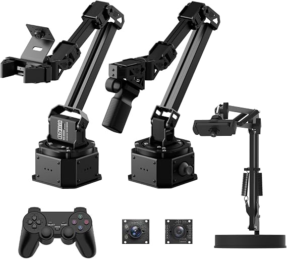 HIWONDER AIロボットアームキット LeRobot SO-ARM101 Embodied AI 模倣学習 VLA モデル開発 オープンソース 6軸フルメタルロボットアーム AIビジョン&リモコン付き アドバンスドキット