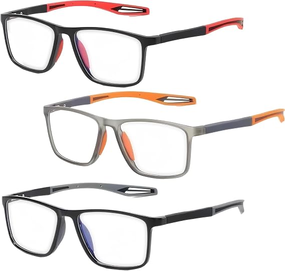 3PCS Progressive Multifocal Reading Glasses, Auto Focus Anti Blue Light Glasses, Lightweight Comfort Vision Sync Multifocal Glasses for Men Indoor Outdoor Use
