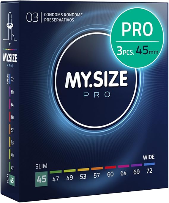 MY.SIZE PRO Condom Size 0, 45 mm, Tight Fit, 3 Condoms - Perfect fit and a Suitable Size for Everybody