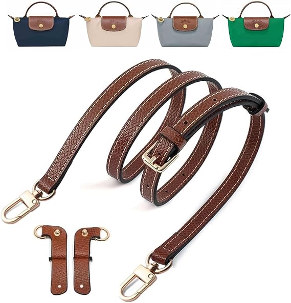 Longchamp Mini Çanta için Crossbody Kayış, Deri El Çantası Omuz Askısı Kiti Mini Longcamp Tote Çanta için Ayarlanabilir, Yeni Kahverengi-altın a, Brown-Gold A