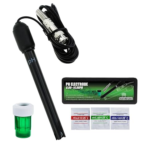 0-14 pH Electrode Probe BNC Connector, 300cm Cable for PH Meter Monitor Controller Test Sensor, Replacement Kit for Aquarium Hydroponics Plant Pool Spa (300cm Long Cable)