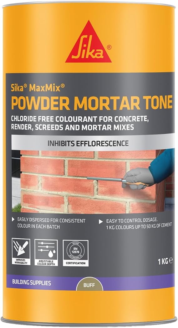 Everbuild 208 Powder Mortar Tone – Reduces Pigment Bleeding and Segregation – Buff – 1kg | Reduces Pigment Bleeding And Segregation – Previously Known As Everbuild 208