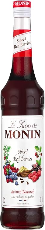 MONIN Premium Spiced Red Berries Syrup 700ml for Cocktails and Mocktails. Vegan-Friendly, Allergen-Free, 100 percent Natural Flavours and Colourings