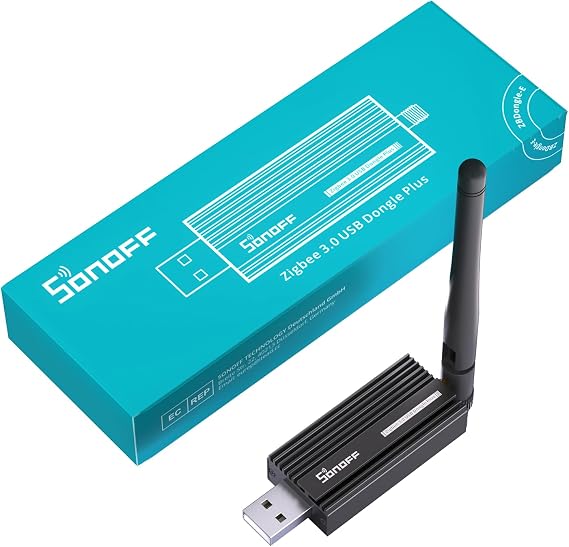 SONOFF Universal Zigbee 3.0 USB Dongle Plus ZBDongle E Gateway with Antenna for Home Assistant, Open HAB etc, Support Data Flow Control