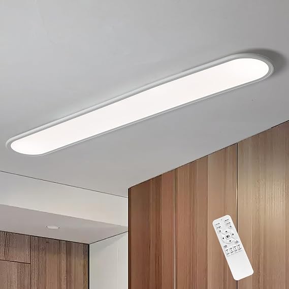 Oninio LED Ceiling Light 120cm Dimmable Linear Flush Mount, White 51W [Energy Class E]
