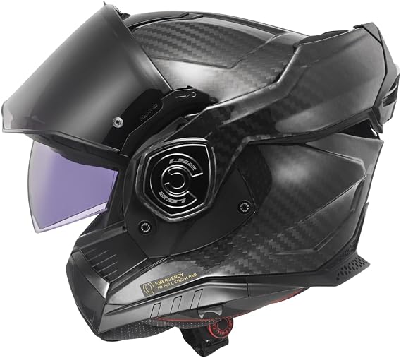 LS2 Helm Advant X Carbon Solid FF901 mat zwart | | Quick Release ratelsluiting | Carbon | geeignet für