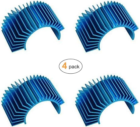 (4'lü Paket) Alüminyum Elektrikli Motor Soğutucu Palet Soğutma RC 540 550 Boyut Fırçalı Fırçasız RC Araba Aksesuarları (Mavi)