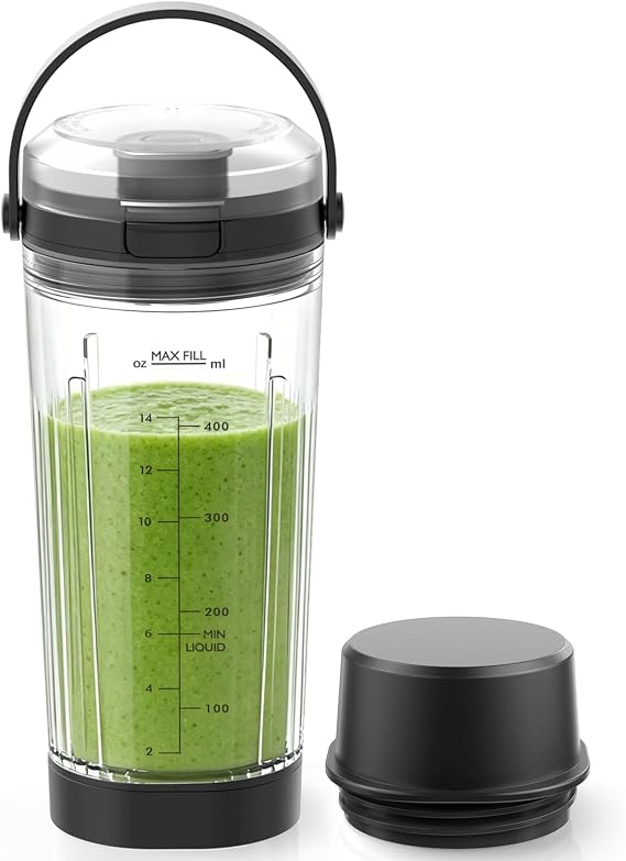 Replacement 18 oz Blending Vessel for Ninja Blast Portable Blender, Black