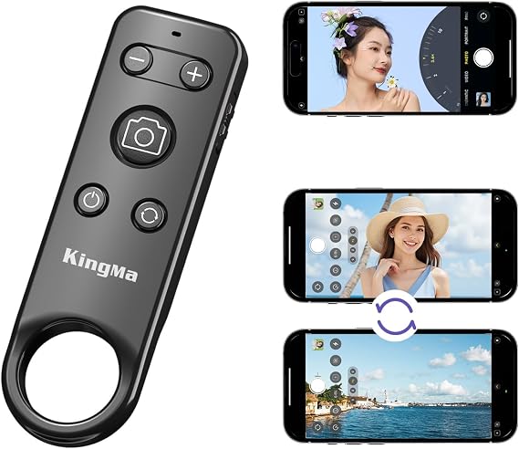 Smartphone Bluetooth Remote Control Shutter Compatible iPhone Photo/Recording/Zoom/Lens Switching iPhone Zoom Function Required