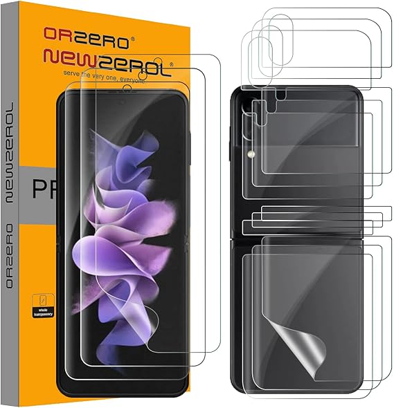 NEWZEROL 3 Sets Screen Protector for Samsung Galaxy Z Flip 3 TPU Film