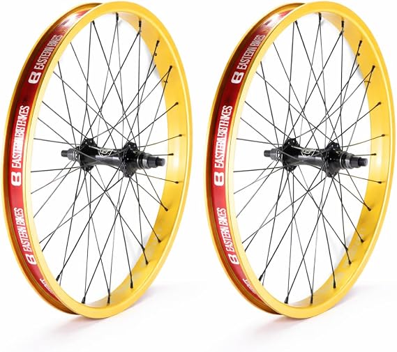 Eastern Bikes Throttle Front & Rear 20-Inch Gold BMX Wheel Bundle