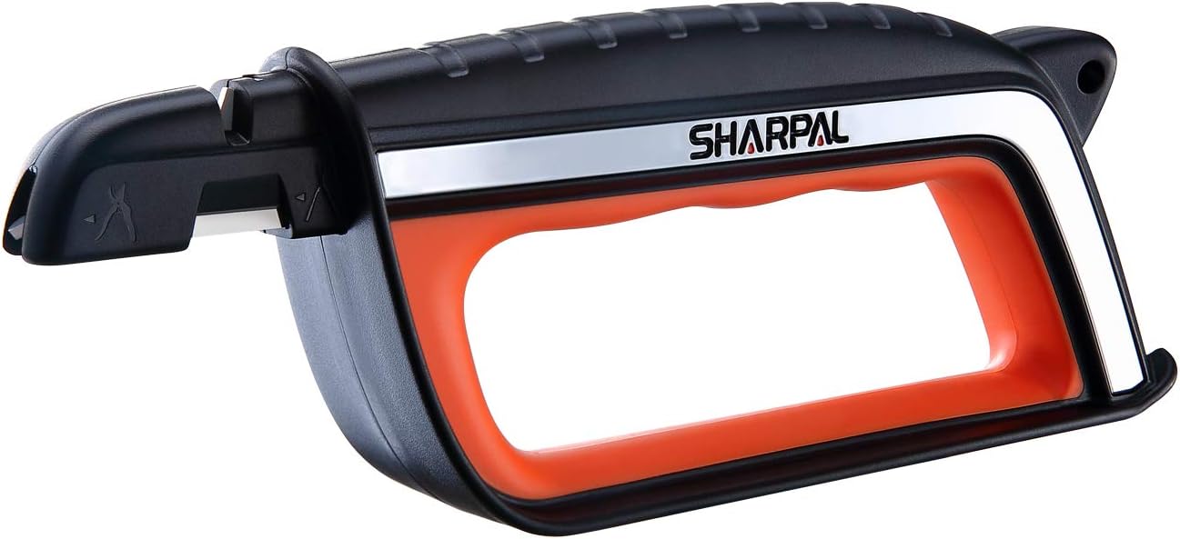 SHARPAL 103N 4 Function Knife Sharpener, Axe Sharpener, Axe Whetstone, Pruning Scissors Sharpener, Tree Sharpener, Garden Sharpener, Garden Sharpener, Outdoor Sharpener