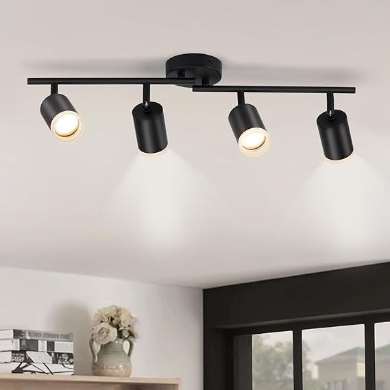 Gr4tec Kitchen Lights Ceiling, 4 Way Ceiling Spotlight GU10, Without Bulb