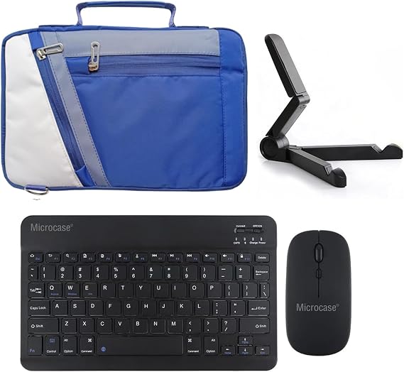 Microcase Samsung S10 FE Tablet Uyumlu Tablet Çanta+Türkçe Bluetooth Klavye +Mouse+ Standı AL4383 Lacivert