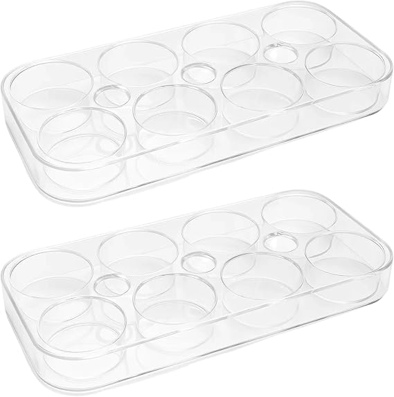 Egg Holder, 2 Pack Egg Holder Fridge, Eggs Holders Storage for Kitchen, Eggs Storage Fridge, for Refrigerator or Countertop Use, 17.5 x 8.5 x 2.2 cm