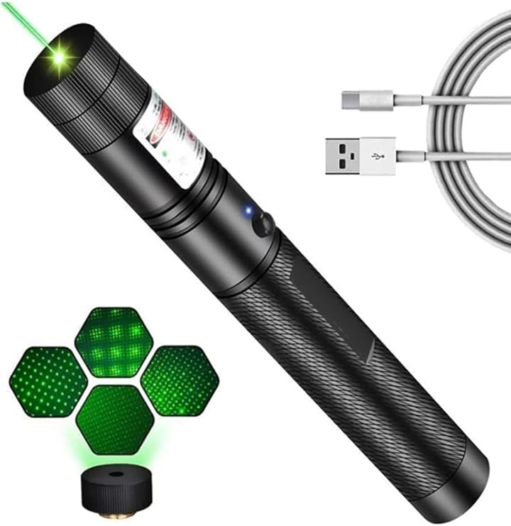 Gaman Metal Kasa Yüksek Kaliteli Yeşil Lazer İşaretçi Usb Şarjlı 5 Km Menzilli Laser Pointer